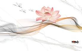 荷 现代装饰画 TIF分层