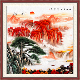 五岳独尊鸿运当头高清装饰画