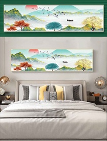 高档中国风床头山水画