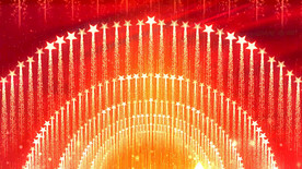 金色五角星粒子上升 视频素材