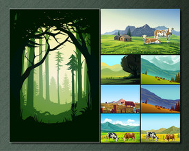 矢量森林与牧场