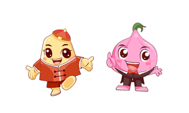 土豆，洋葱卡通造型