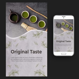 抹茶绿茶茶点海报图片