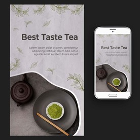 抹茶绿茶茶点海报图片