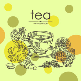 生姜手绘 手绘姜片 柠檬茶