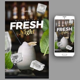 鸡尾酒果汁冰饮海报