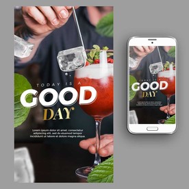 鸡尾酒果汁冰饮海报