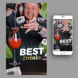 鸡尾酒果汁冰饮海报