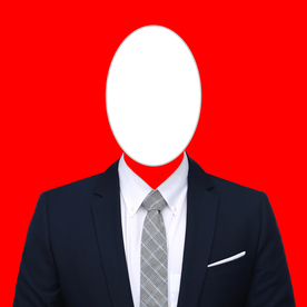 男士正装照红蓝白底色模板