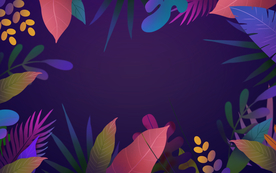 彩色装饰植物背景