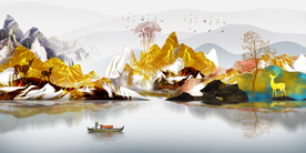 意境山水晶瓷画