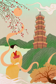 罗星塔插画景点