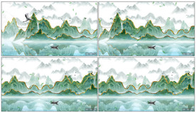 4K鎏金古风山水 舞美背景视频