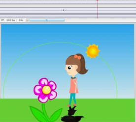 人物影子和太阳的运动