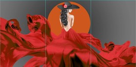 现代北欧风长裙美女装饰无框画