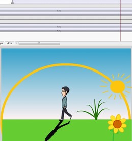 男人阴影跟随人走太阳循环