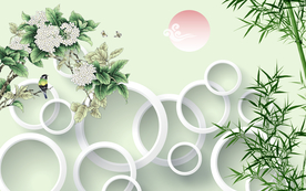 竹子电视背景装饰画