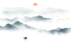 水墨山水背景墙