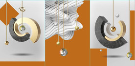 爱马仕抽象立体几何装饰无框画