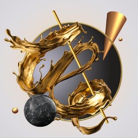 晶瓷现代抽象几何油画玄关装饰画