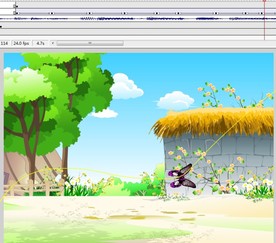 蝴蝶引导线飞过背景