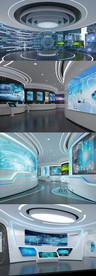 科技智能展厅MAX模型 效果图