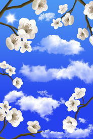 蓝天桃花