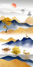 金山发财树麋鹿玄关