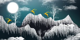 麋鹿装饰画玄关