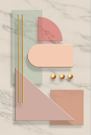 现代北欧风抽象立体几何装饰画