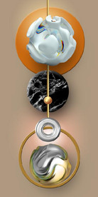 晶瓷现代抽象几何雕塑玄关装饰画