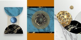 晶瓷立体抽象几何形状装饰无框画