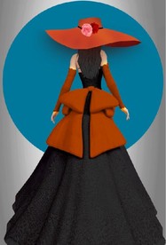 现代爱马仕仕长裙美女玄关装饰画