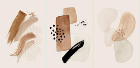 侘寂风抽象几何油画玄关装饰画