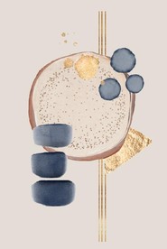 侘寂风抽象几何油画玄关装饰画