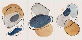 侘寂风抽象几何油画玄关装饰画