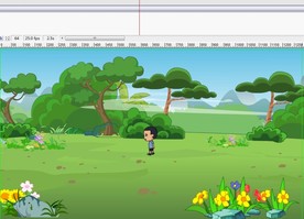 孩子野外走路动画10秒