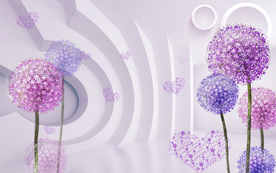 蒲公英电视背景墙