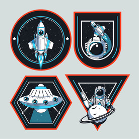 卡通航天宇航员宇宙手绘插画