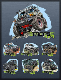 矢量手绘四轮越野竞技系列