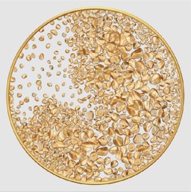 晶瓷现代金色转运鹅卵石装饰画