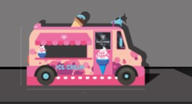 冰激淋车布场活动