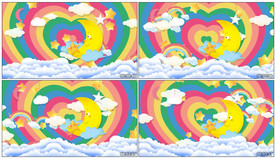 4K卡通爱心月亮星星 背景视频