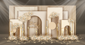 香槟色婚礼迎宾区