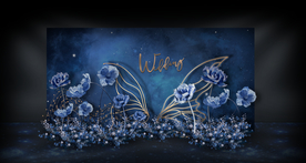 蓝色婚礼迎宾区