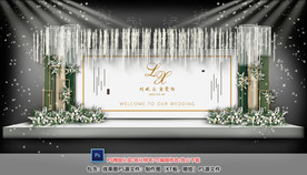 白绿色婚礼舞台