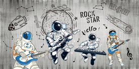手绘太空人摇滚
