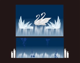 欧式婚礼  卡通天鹅背景