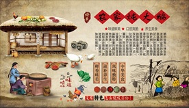 农家炖大鹅背景墙