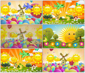 小太阳 儿童歌曲舞美背景视频